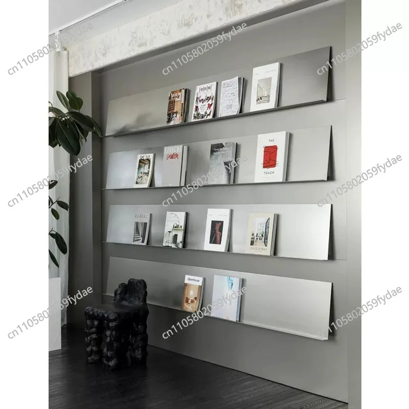 New Bookshelves Stainless Steel Floating Wall Shelves Living Room Storage Organization Display Racks Bedroom Decoration Furnitur