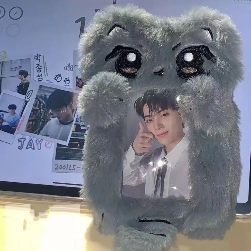 Cute Photocard Case Cartoon Student Card Holder Fox Photocard Case Idol Photos Protective Cover Bag Keychain