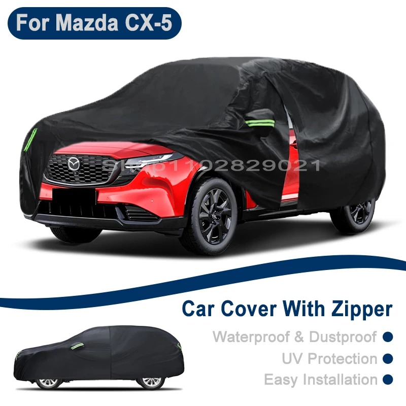 

Outdoor Full Vehicle Cover For Mazda CX-5 - Side Zipper Design, Waterproof Dustproof Sun Protection Car Cover