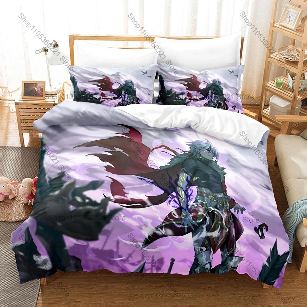 

Fantasy Anime TBATE Three Piece Bedding Hidden Zipper Quilt Cover Teen Bedroom Decor Otaku The Beginning After The End TBATE