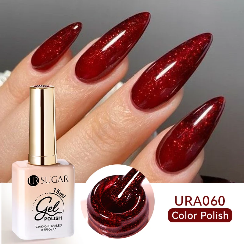 UR SUGAR 15ml Sparkling Glitter Series Gel Nail Polish Shiny Sliver Semi Permanent Soak Off UV Gel Nail Art Varnish Manicure