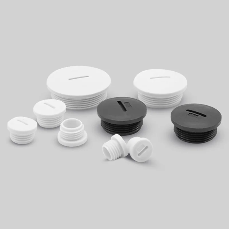 1/5/10pcs M12-M32 Plastic Plug Waterproof Nylon Thread Hole Plug Black/White Hole Cap Sealing Cover With Rubber Nylon