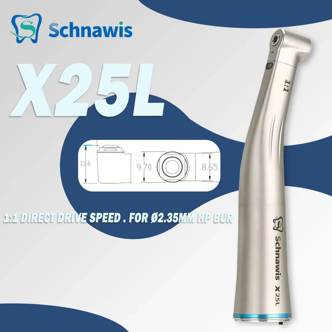 Dental Contra Angle Handpiece 1:1 Direct Drive Speed Fiber Optic Dentistry Low Speed Handpiece Fit E Type Electric Micromotor