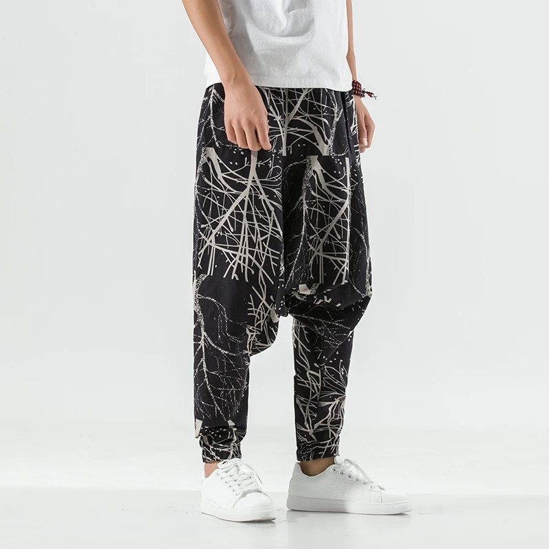 Comfortable Prints Cotton Joggers Men Baggy Hippie Boho Gypsy Aladdin Cargo Pants Yoga Harem Pants Plus Size Women Pants