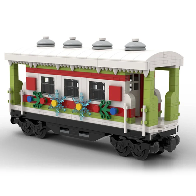 City Car Model MOC Building Bricks Railway Christmas Wagon Modular Technology Gifts Holiday Assemble Children Toys Suit
