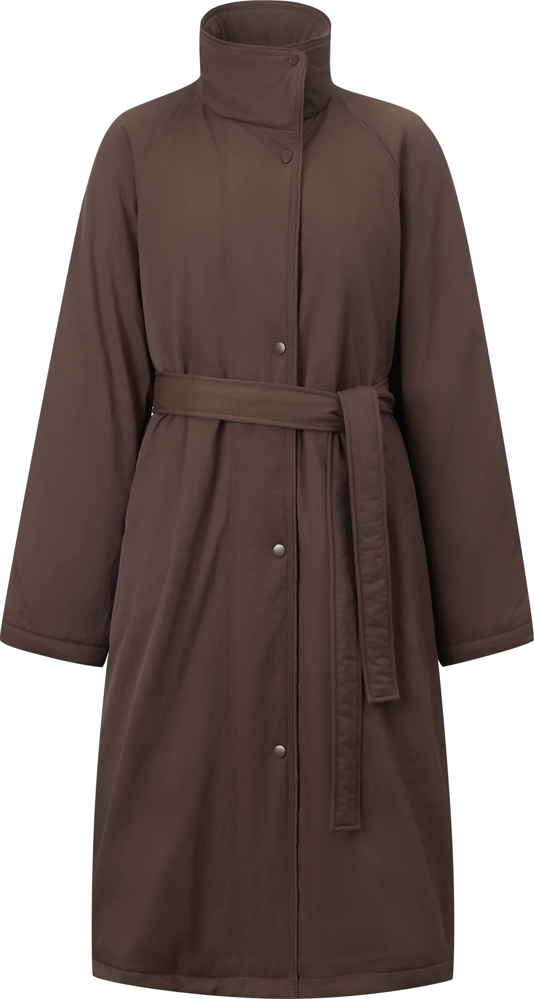 ZIQIAO Women's Down Coats Waterproof Stand Collar Trench Long Coat Slim Waist Winter 2026 Commuting Outweart Ins Chic Streetwear