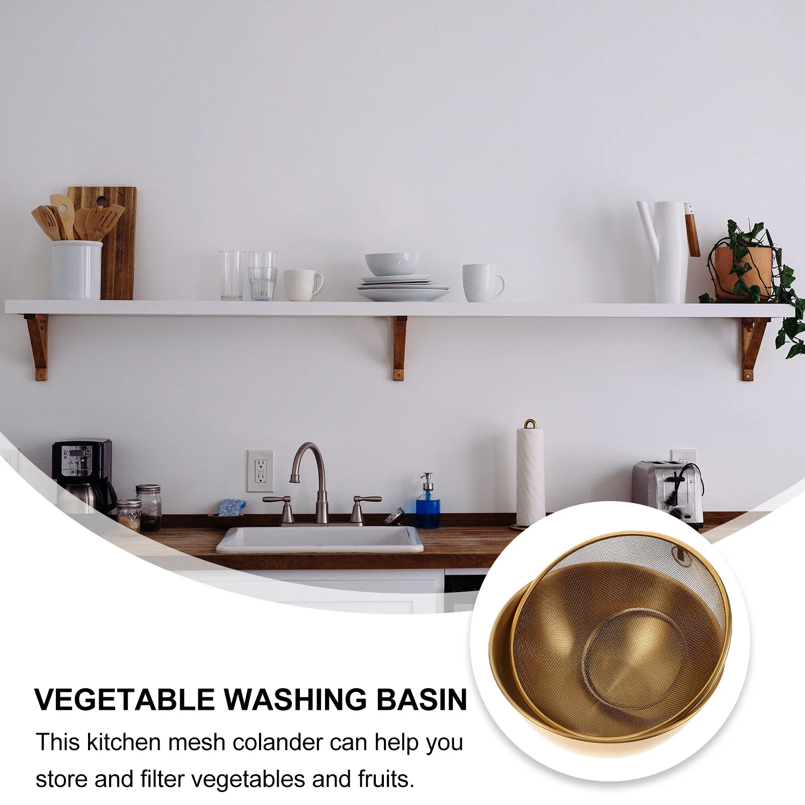 

1 set Stainless Steel Rice Colander Bowl Set Draining Basket For Vegetables Fruits Washing Fine Mesh Filter Kitchen Gadget