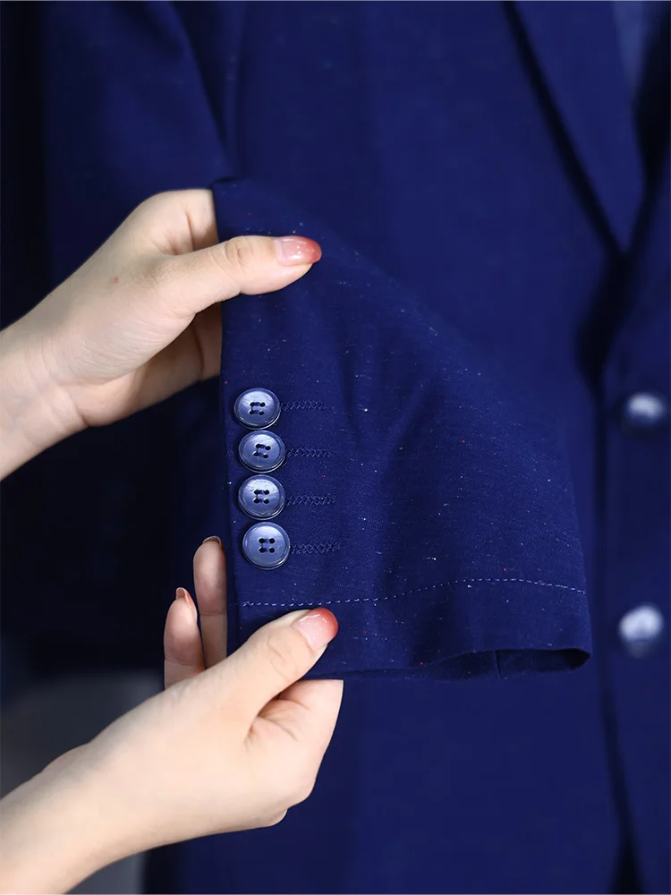 Homesi ربيع الخريف الرجال Busin عادية واحدة الصدر لون نقي دعوى Jaet تنوعا لباس غير رسمي الوقوف صالح طويل S...