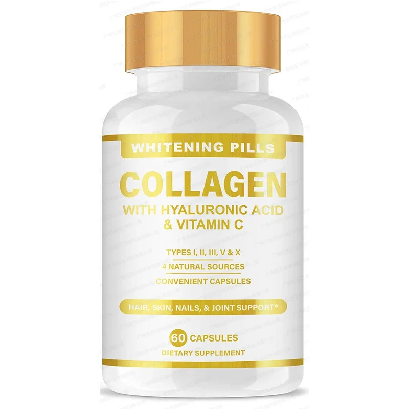 2 bottles collagen peptide capsules+glutathione capsules maintain health refine pores improve skin tone