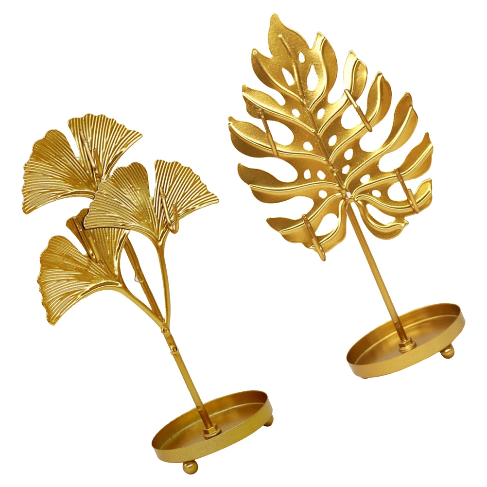 

Metal Necklace Earring Display Jewelry Holder Rack Durable Safe Creative Leaf Shape Refreshing Fashion Environmental Paint