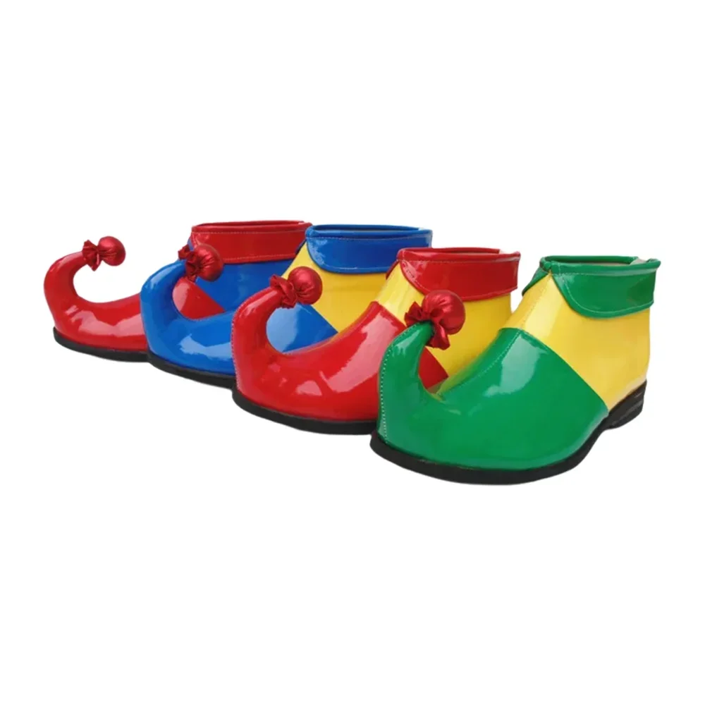 

Обувь для клоуна, принадлежности для косплея для аниме, туфли с волшебным рогом для костюма клоуна, забавная и забавная обувь.