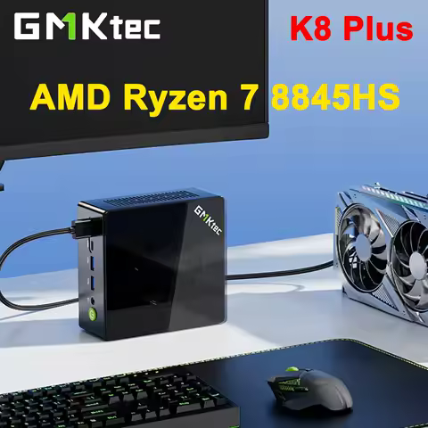GMKtec MINI PC K8 Plus Oculink Desktop Mini PC Gamer Computer AMD Ryzen 7 8845HS Windows 11 Pro DDR5 PCIe4.0 SSD WIFI6 BT5.2