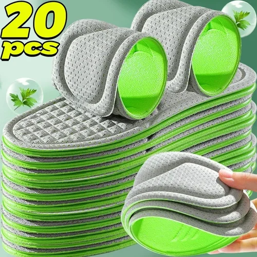 Imagen 1 del producto Plantillas ortopédicas de espuma viscoelástica Unisex suaves, plantilla desodorizante para zapatos deportivos, absorbe el sudor, accesorios antibacterianos para zapatos, 2/20 piezas