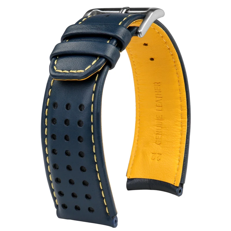 For Citizen Arc Interface Blue Angel Radio Gentleman Men AT8020-54L/Jy8078 High-end Genuine Leather 1 2 Generation Watchband