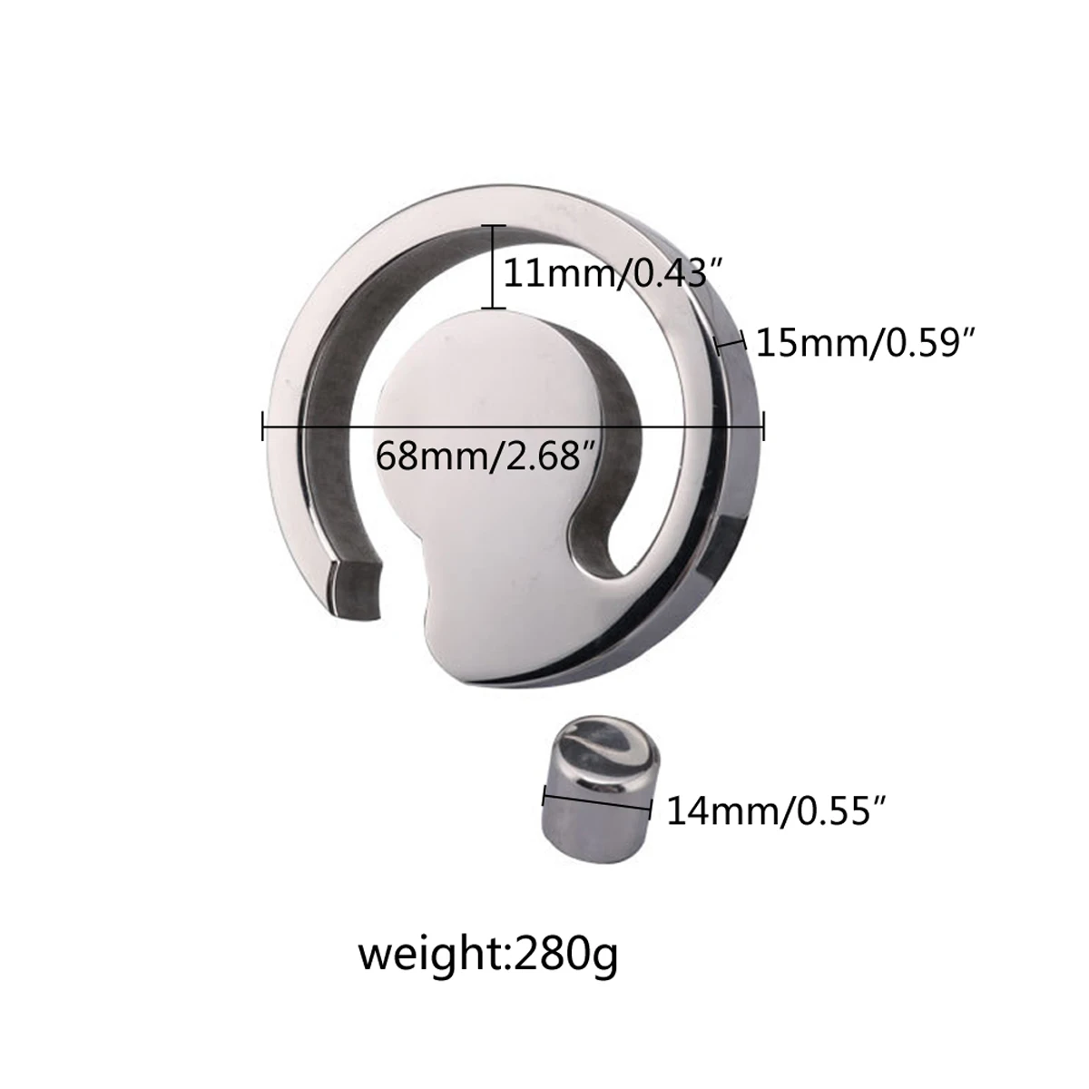 Magnets Scrotum Weight-bearing Ring, 304 Stainless Steel Testicular Restraint Pendant, Penis Training, Adult Sex Toys - view 3