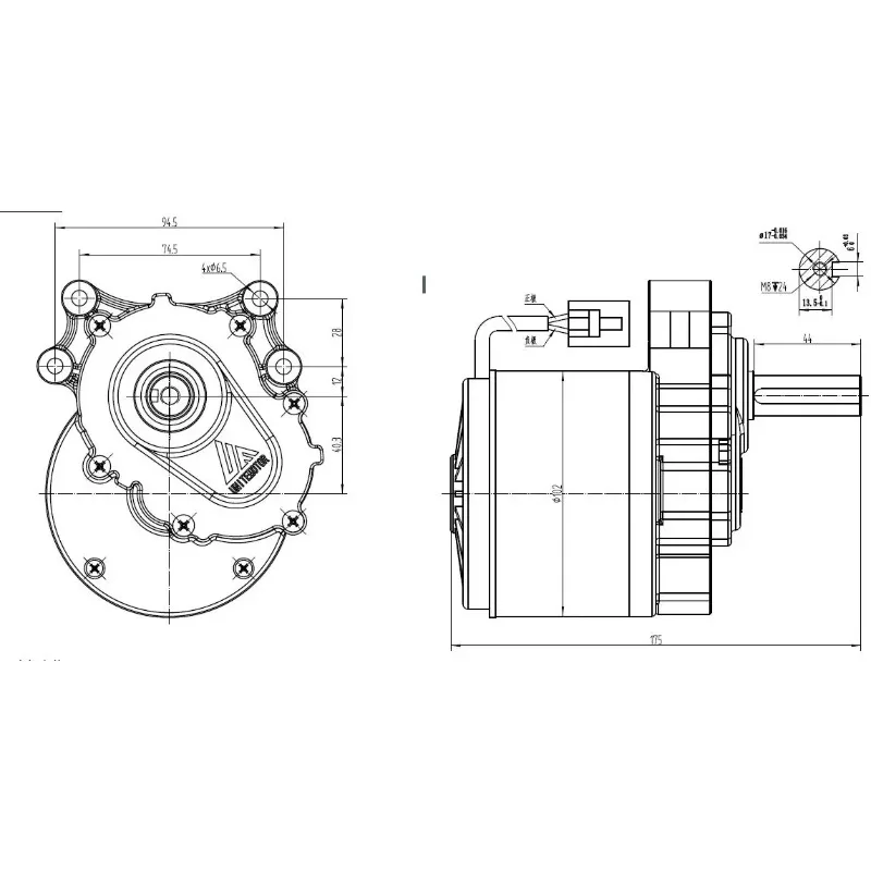 350W 24V 75Rpm / 120Rpm/180Rpm MY1016Z Kursi Roda Motor Sikat Kecepatan Rendah Digunakan Motor Sikat Gigi DC Motor Listrik Torsi Besar