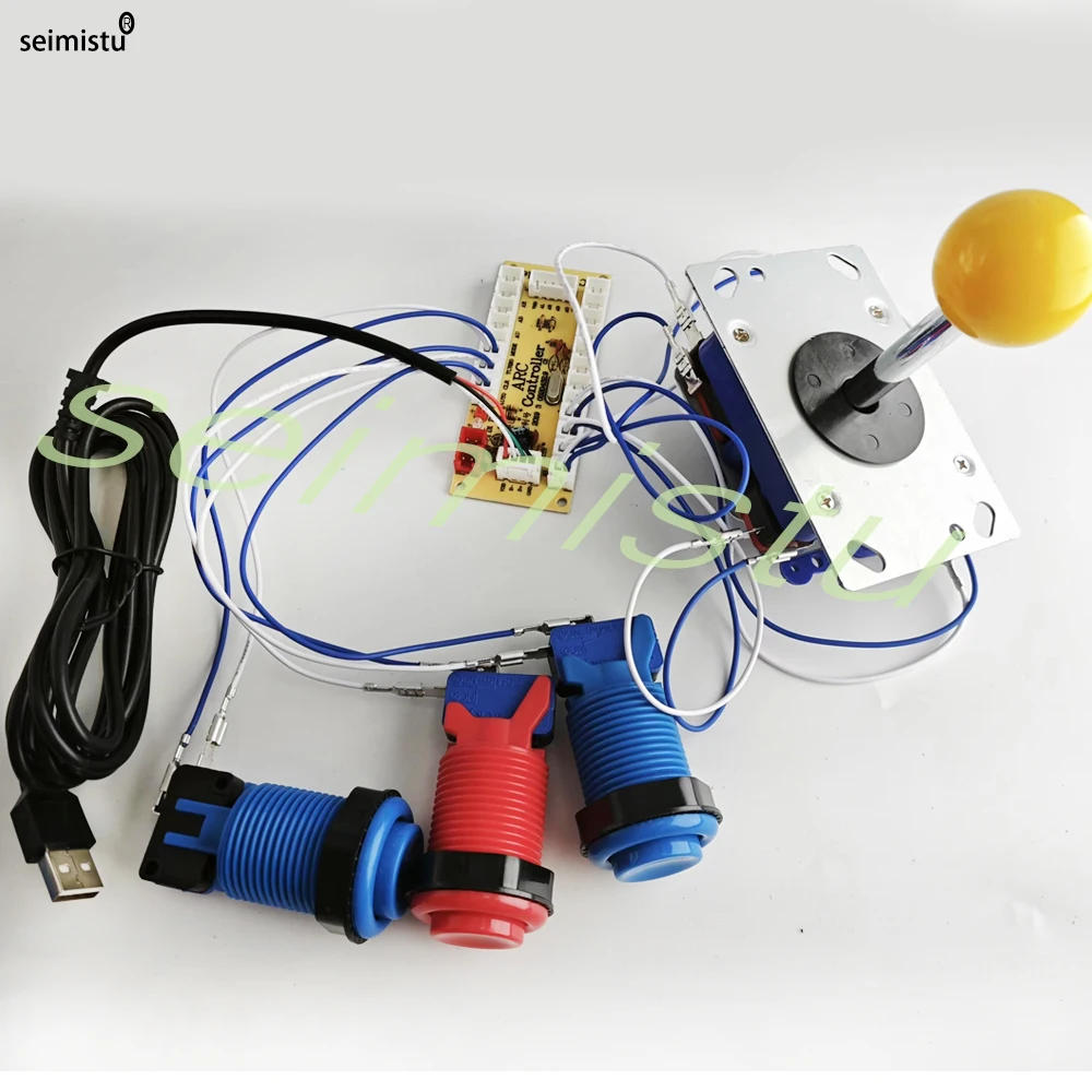 Arcade 2 Player Zero Delay Joystick Kit Mando Arcade USB Encoder To PC Raspberry Pi Happ Push Button Joystick USB Arcade Cabinet