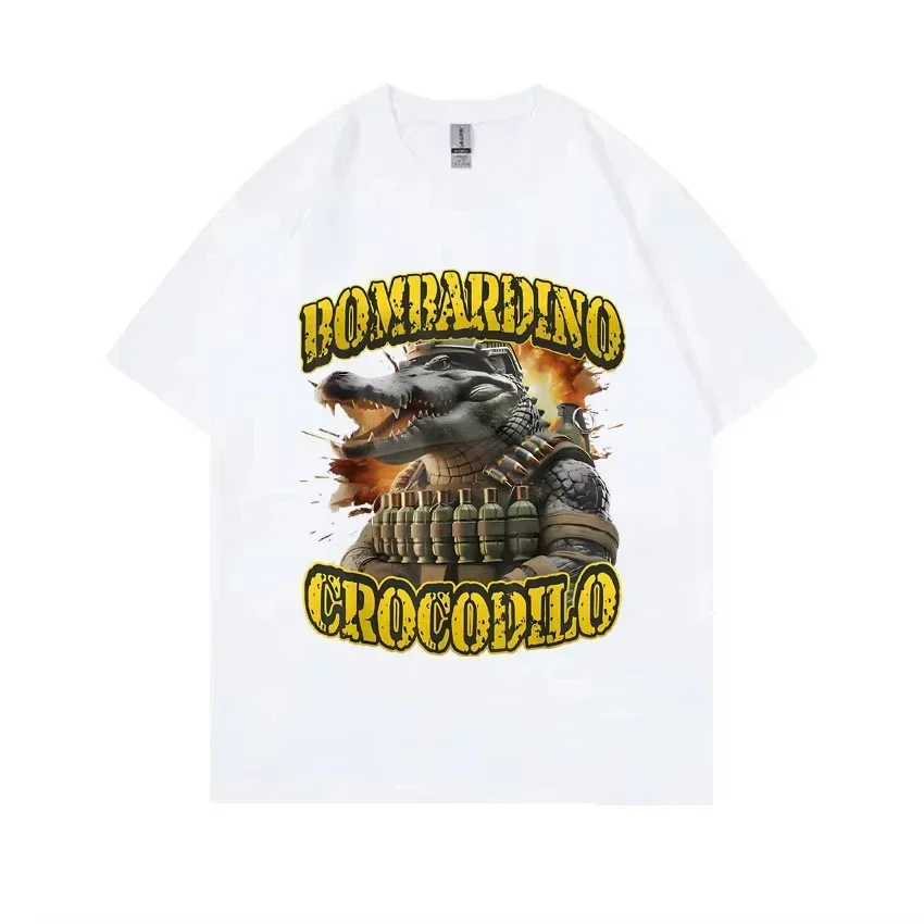

Bombardiro Crocodilo Graphic Tshirt Italian Brainrot Funny Tshirt Women Casual Joke Humor T-shirt Fashion Streetwear