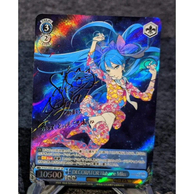 ACG Girl WS Hatsune Miku Animation Characters Self Made rifrazione Flash Card Anime Classics Game Collection Cards Toy Gift