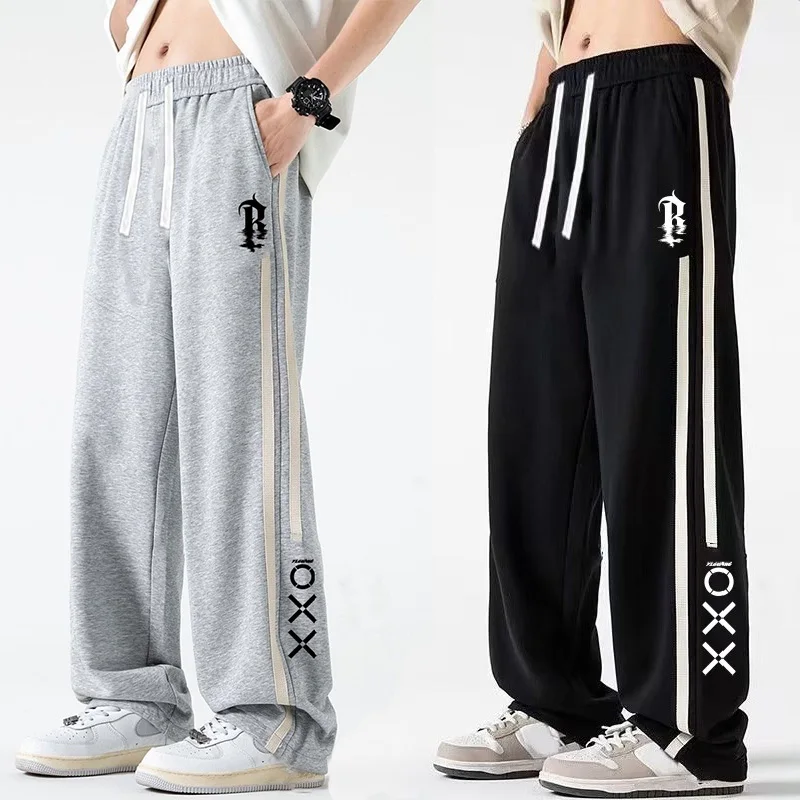 2024 Men's Casual Sports Pants Sweatpants Male Jogger Cargo Harem Straight Pants Trousers Multi-pocket Sweatwear Men Clothing