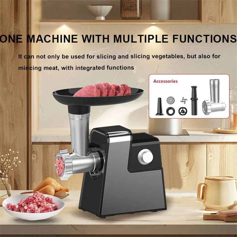 Электрическая овощерезка и мясорубка 5-в-1, многофункциональный кухонный комбайн, малошумная мясорубка и овощерезка