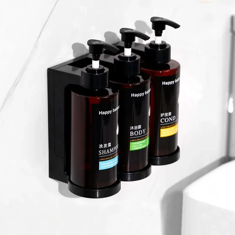 Hotel Shampoo and Shower Gel Separate Bottles Wall Mounted No Punching Hand Sanitizer Boxes Wall Mounted Manual Soap Dispensers