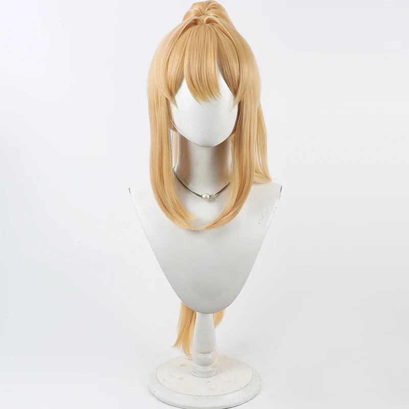 Juego Rupee Cosplay peluca Rupee luz dorada única cola de caballo peluca Cosplay peluca para Comicon fiesta adultos mujeres hombres
