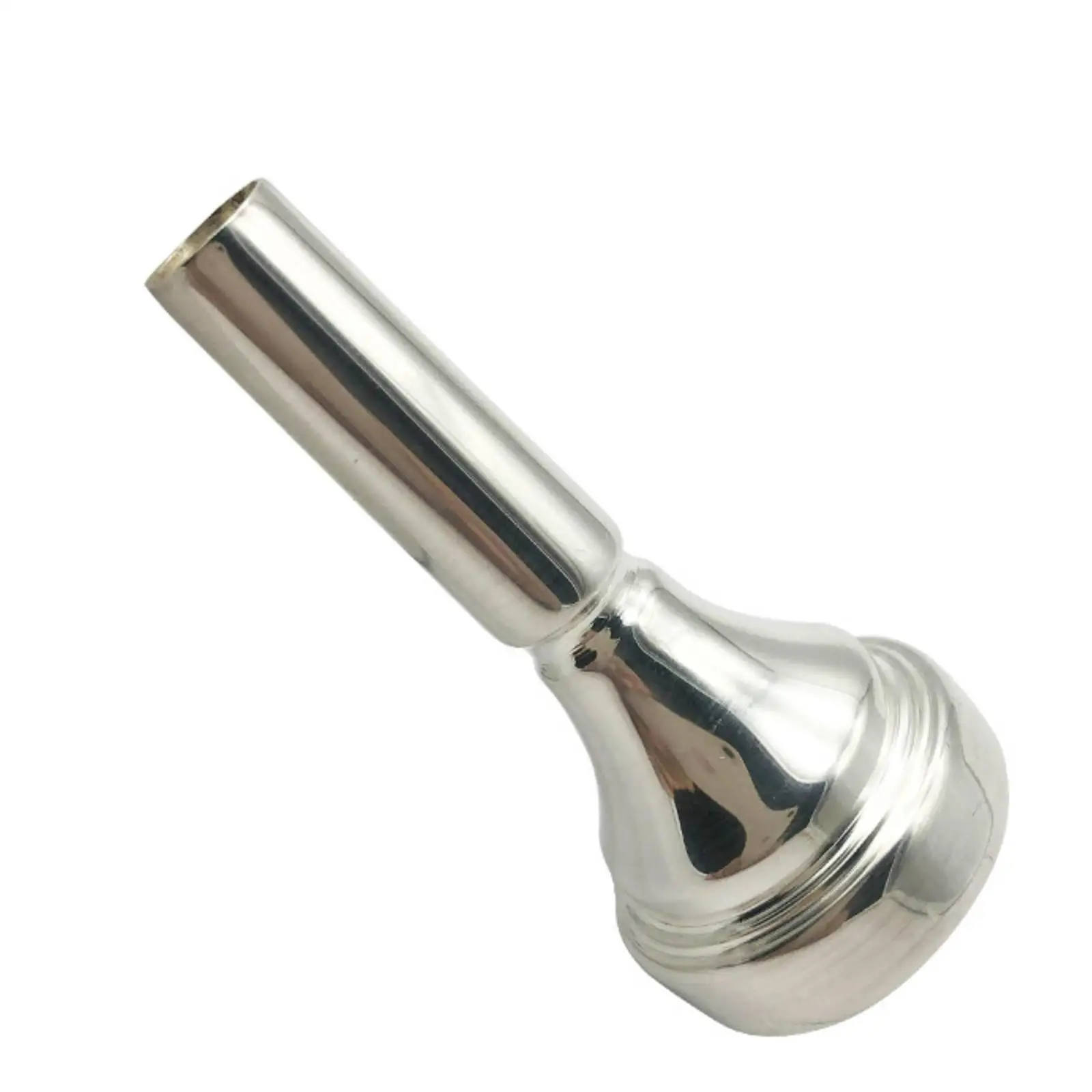 Silver Plated Cornet Mouthpiece Copper Core Cylindrical Shank for Brass Instrument Rehearsal Spare Part