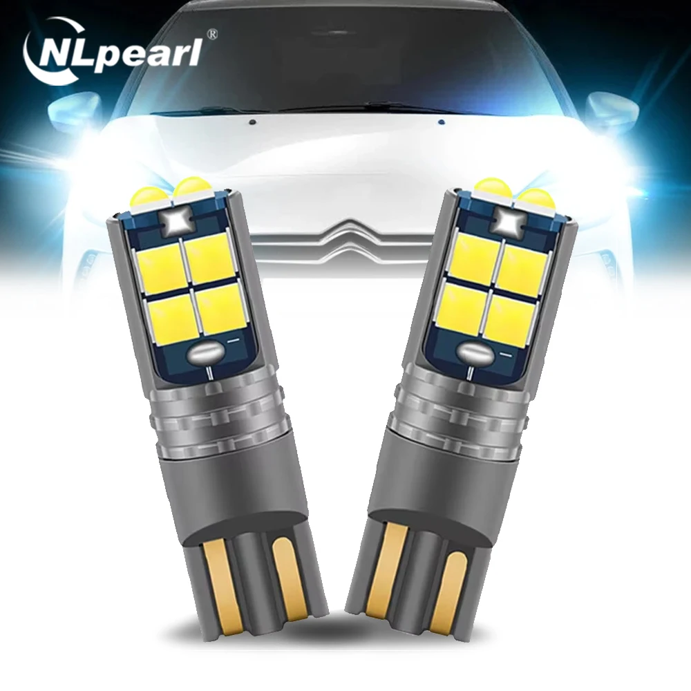 

NLpearl 2 шт. T10 LED W5W Светодиодные автомобильные лампы 3030 10SMD W5W Led Canbus 194 168 Лампа для чтения в салоне автомобиля Клиновый габаритный светильник 12 В