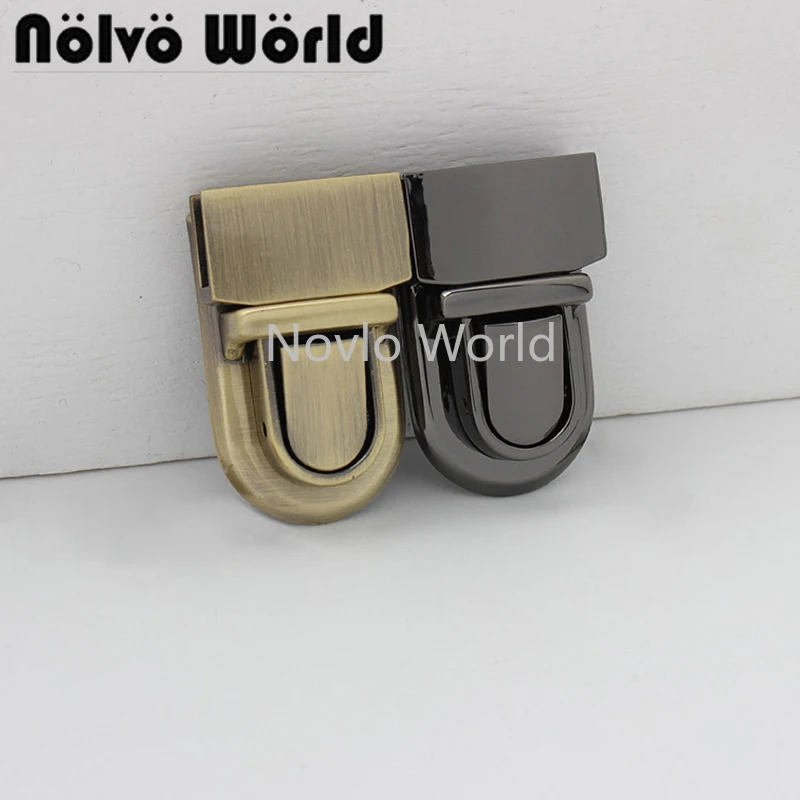 10-30 pieces 5 colors 41*24mm Metal Push Lock for Briefcase Leather Bag Women Purses Bag Closured Buckle On Sale