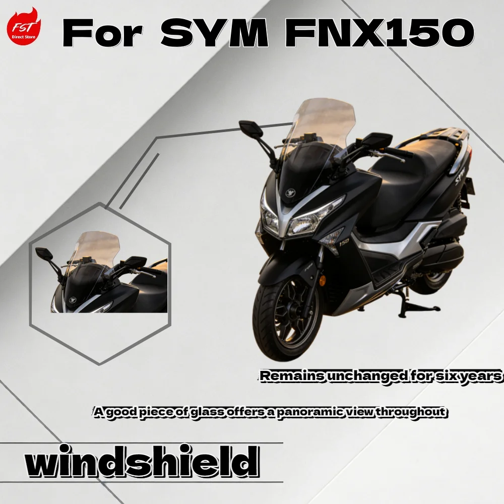 

Модифицированное переднее ветровое стекло для SYM FNX150 - Прочная замена ветрового стекла для мотоцикла, улучшающая качество езды