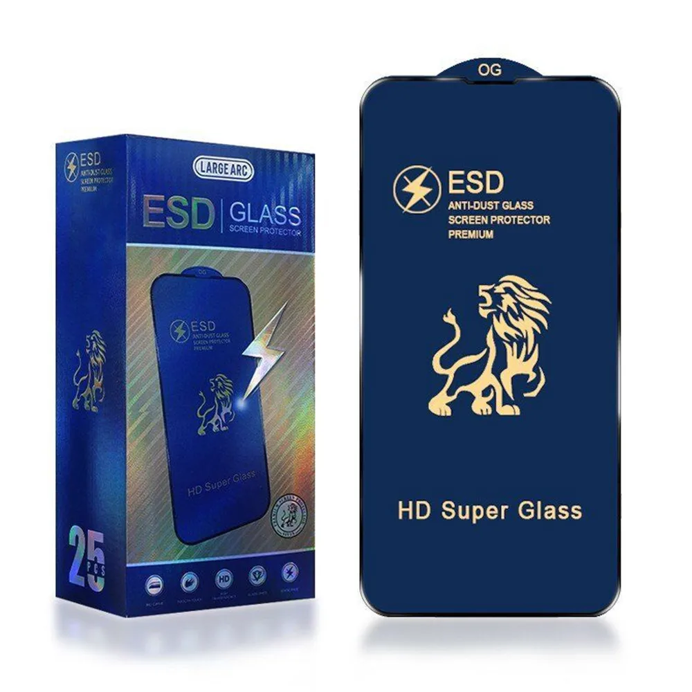 

500Pcs AAAA ESD Anti-Dust Tempered Glass Full Glue HD Super Screen Protector For iPhone 14 13 12 11 Pro Max X XS XR 7 8 Plus