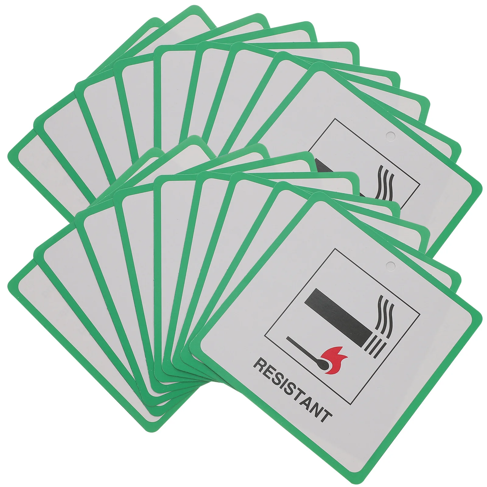 50 szt. Etykiet bezpieczeństwa pożarowego na meble, naklejki ostrzegawcze z papieru powlekanego, trwałe, zielone DL7, łatwe do odczytania, dobrze widoczne.
