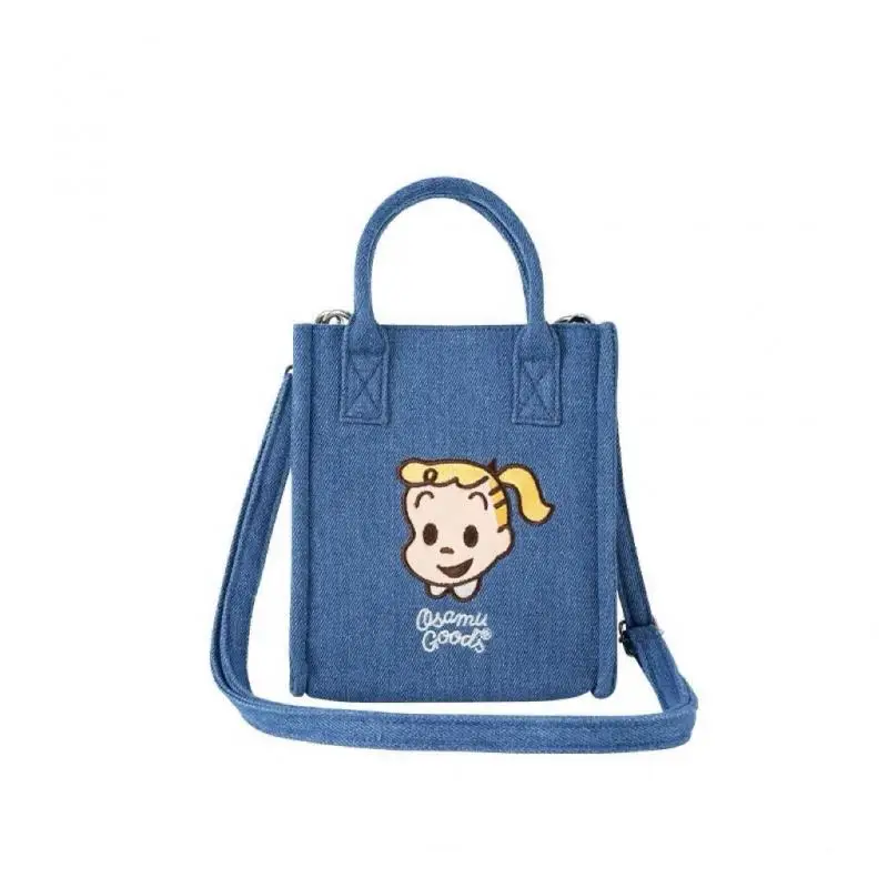 2024 New Kawaii Osamu Goods Denim Shoulder Bag Handbag Crossbody Bag Cute Cartoon Embroidery Casual Fashion Girl Birthday Gift