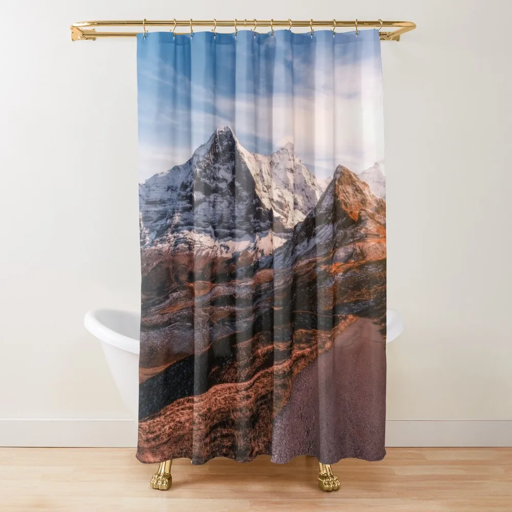 

Swiss Alps Shower Curtain Anime Bathroom Waterproof Bathroom Shower Anti-Mold Waterproof Shower Curtain