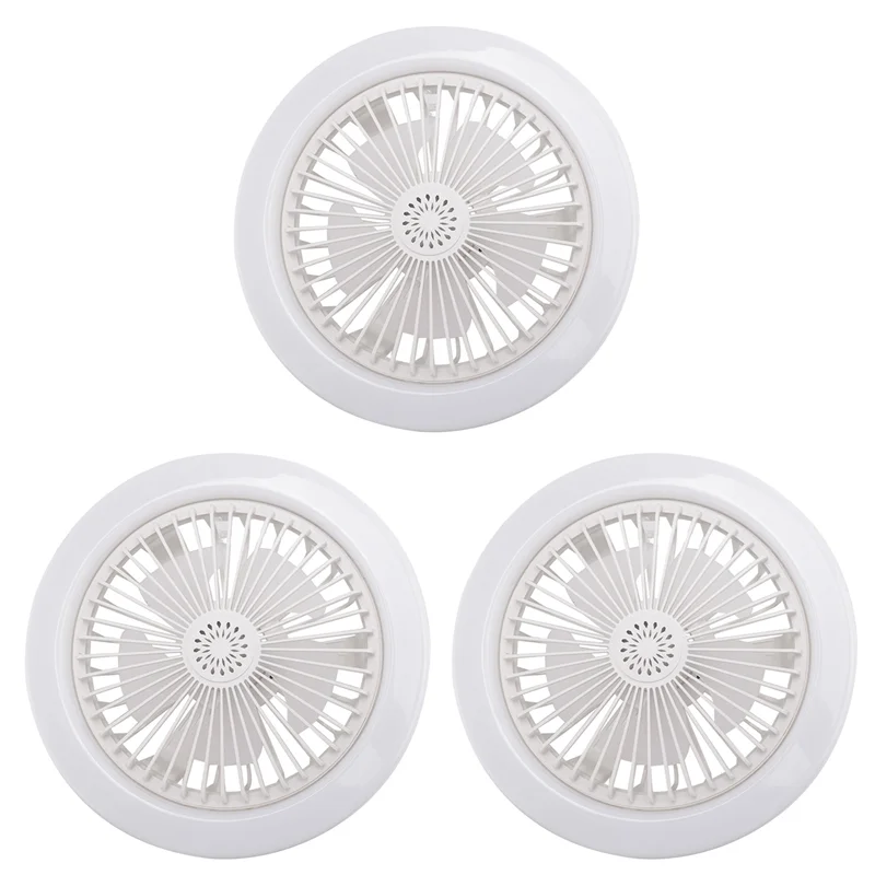 

Потолочный вентилятор CHCH 3X E27 с подсветкой, закрытый низкий вентилятор, подвесной светильник с электрическим вентилятором (белый)