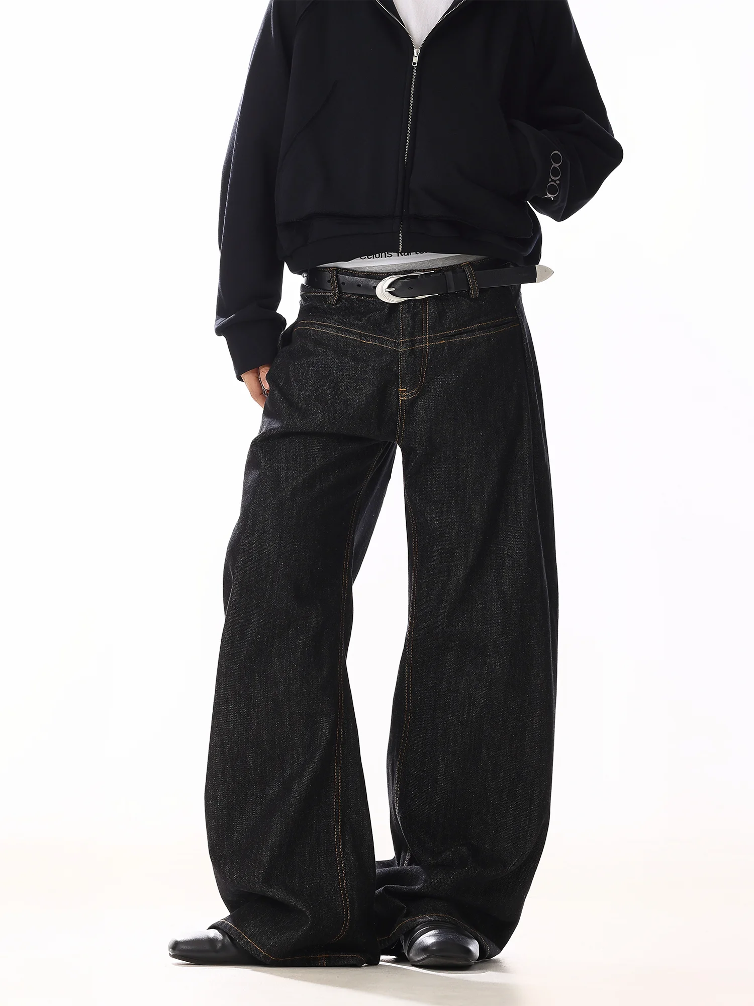 

Retro American Style Wide Leg Jeans Men's Women's Design Sensation Small Audience Handsome Drape Loose Casual Wide Leg Pants