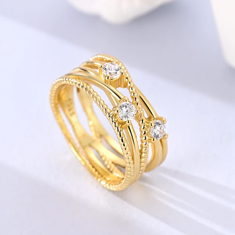 925 Sterling Silver Halo Gold Pink Heart Crown Trendy Ring for Women Valentine's Day Fine Gift Exquisite Jewelry