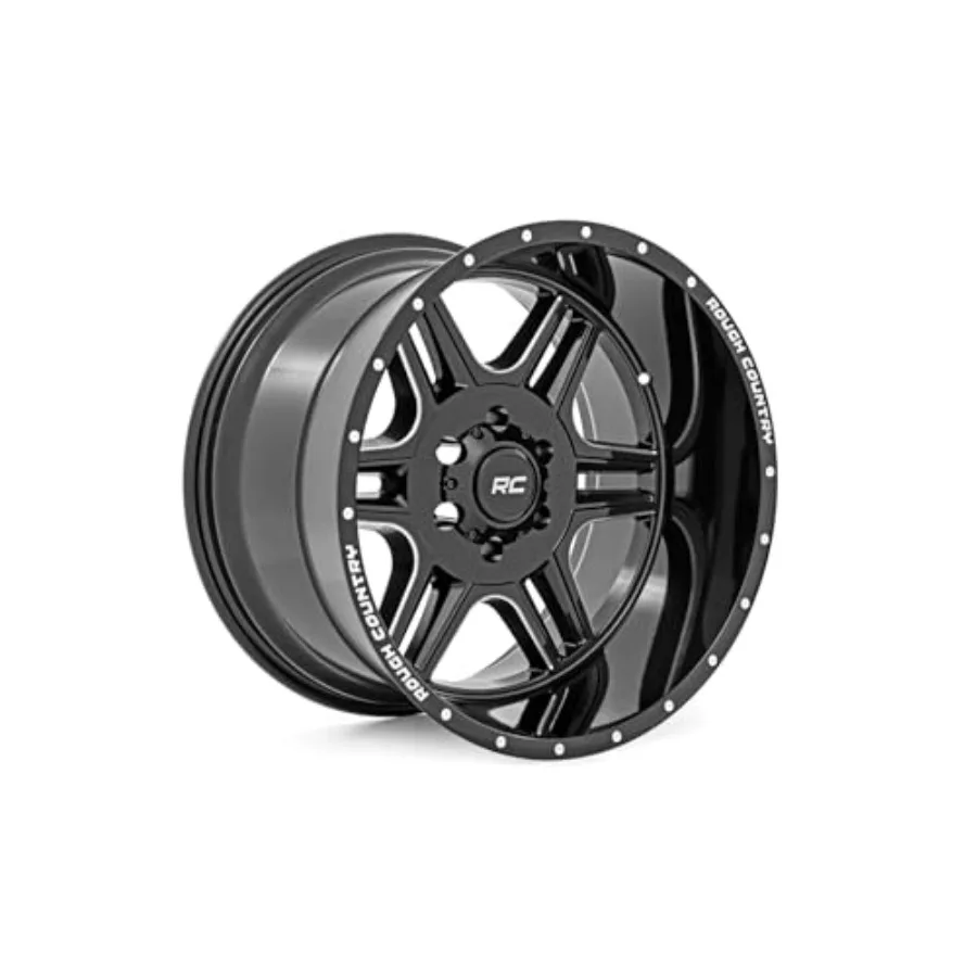 

92 Series Wheel - 18x9 6x135mm Bolt Pattern +0mm Offset Single-Piece Aluminum Gloss Black with Milled Accents
