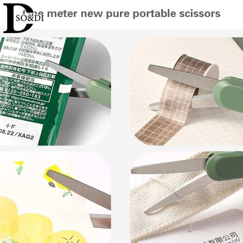 Tijeras portátiles escalables de acero inoxidable, tijeras plegables multifuncionales duraderas y afiladas, tijeras de viaje de bolsillo compactas