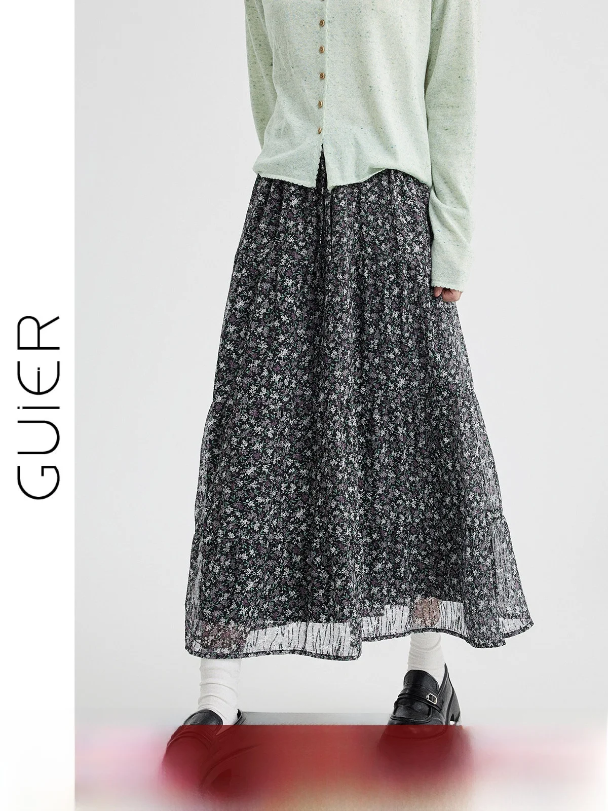 

Новая женская весенняя юбка А-силуэта с цветочным принтом, высокой талией, свободного кроя, на резинке, из тюля