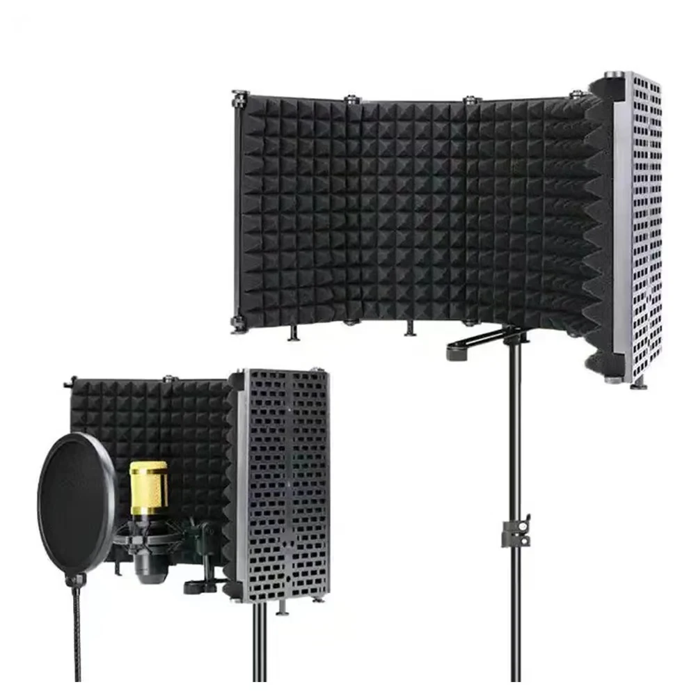 3 / 5 Panel Reflection Filters Professional Studio Recording Microphone Isolation Shield Suitable For Any Condenser Mic view 6