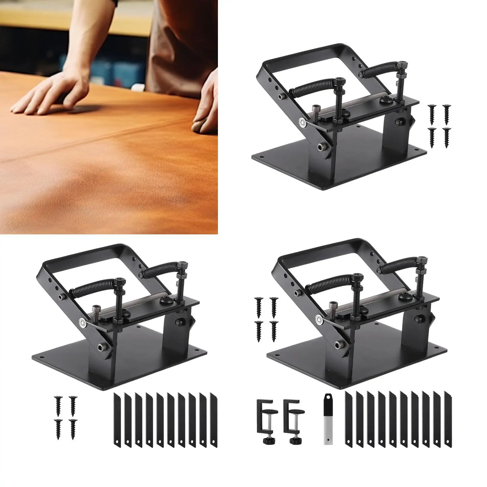 

Manual Leather Peeling Machine for Leathercraft Stainless Steel,Leather Skiver Splitter,Edge Skiving Tool Paring Device