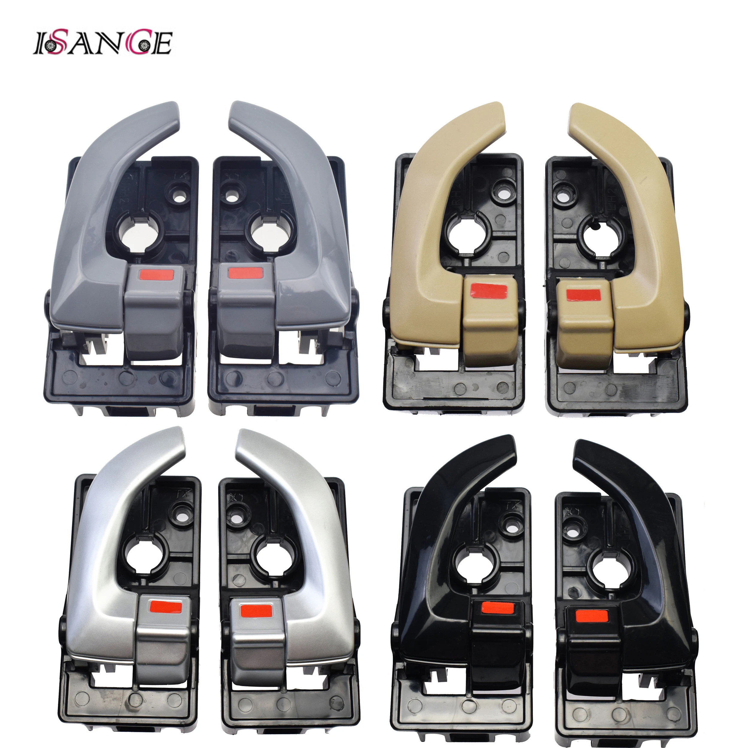 2 pcs Beige Black Silver Grey For Hyundai Tucson 2006 2007 2008 2009 Inside Interior Car Door Dandle Front Rear Left & Right