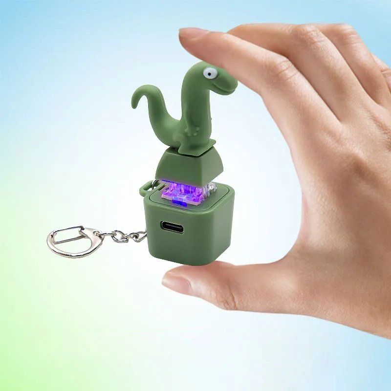 New Upgraded Lizard Button Keychain Funny Lizard Sounds And Flash Effects Rechargeable Portable Stress Relief Ornament 2 Styles
