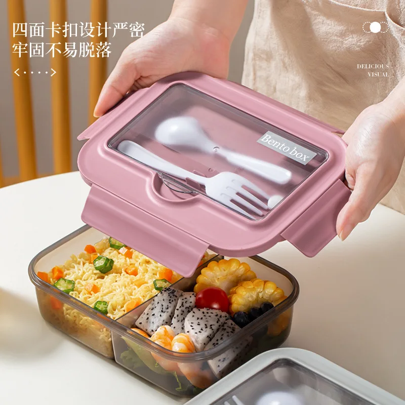1pc Lunch Boxes, Tragbare Geteilte Lunchbox, Ins Nordic Style -Box, Getrennte Lunchbox
