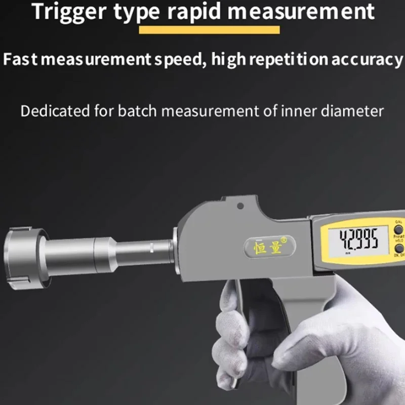 6-8mm High-Precision Inside Diameter Digital Micrometer 0.001mm Accuracy Gun Type 3 Point Inner Micrometer Micrometer Digital
