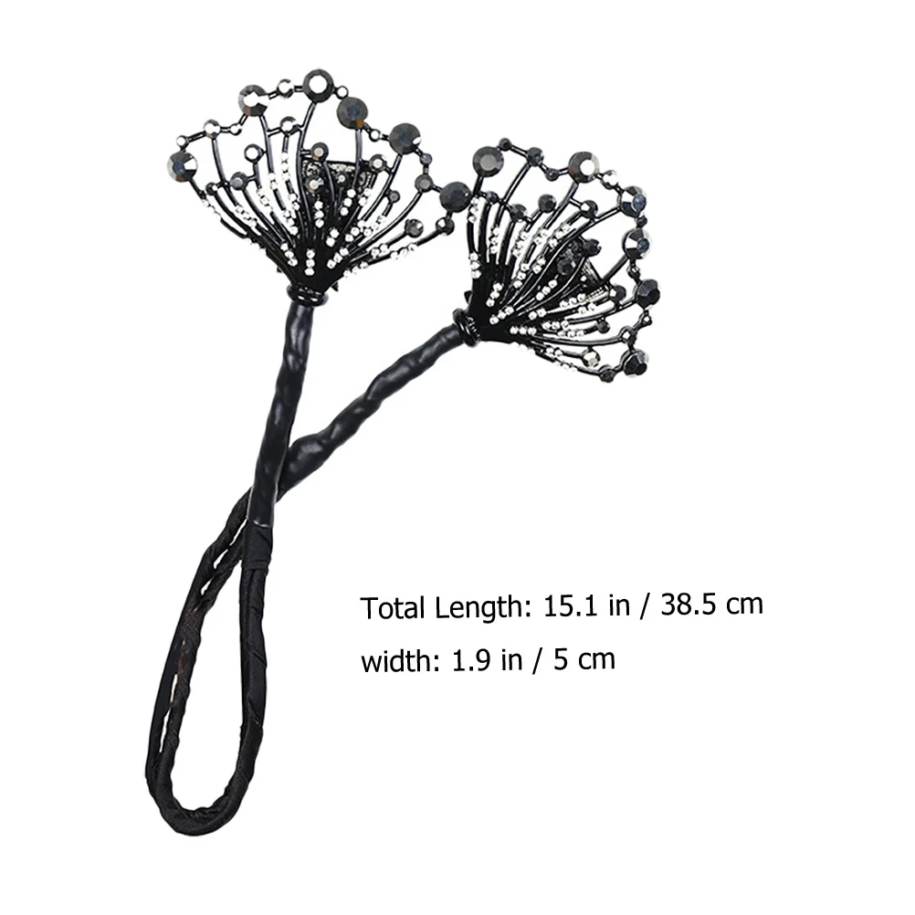 

Rhinestones Maker Lazy Bun Former Styling Tool For Women Girls Thick Thin Curly Straight Hair Elegant Bun Shaper