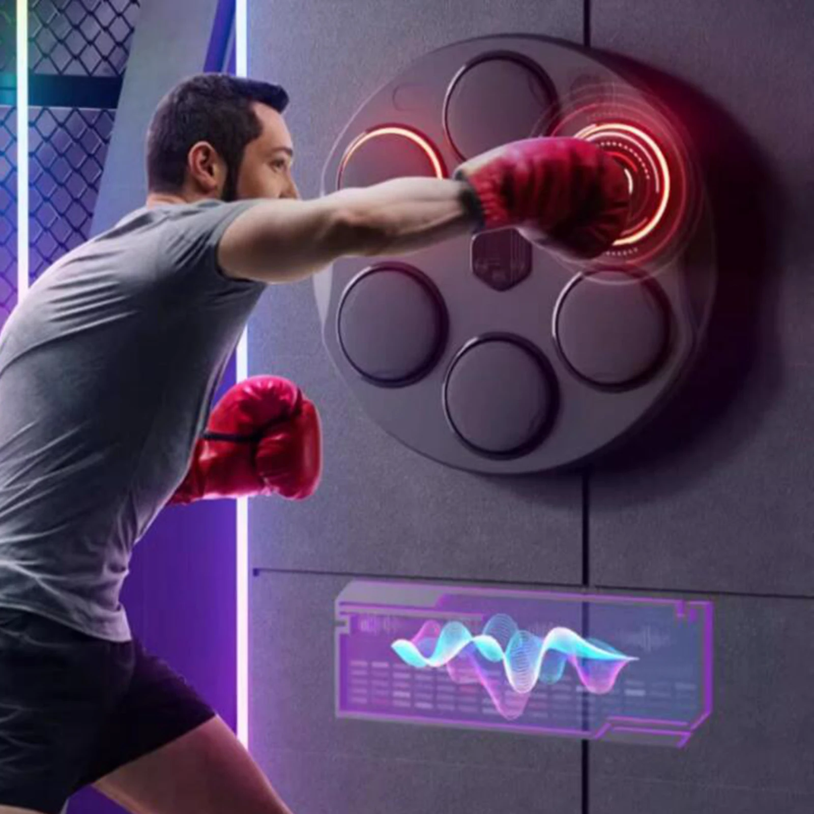 New Smart Music Boxing Machine Boxing Wall Target Sports Fitness Boxing Trainer for Response Training Home Exercise