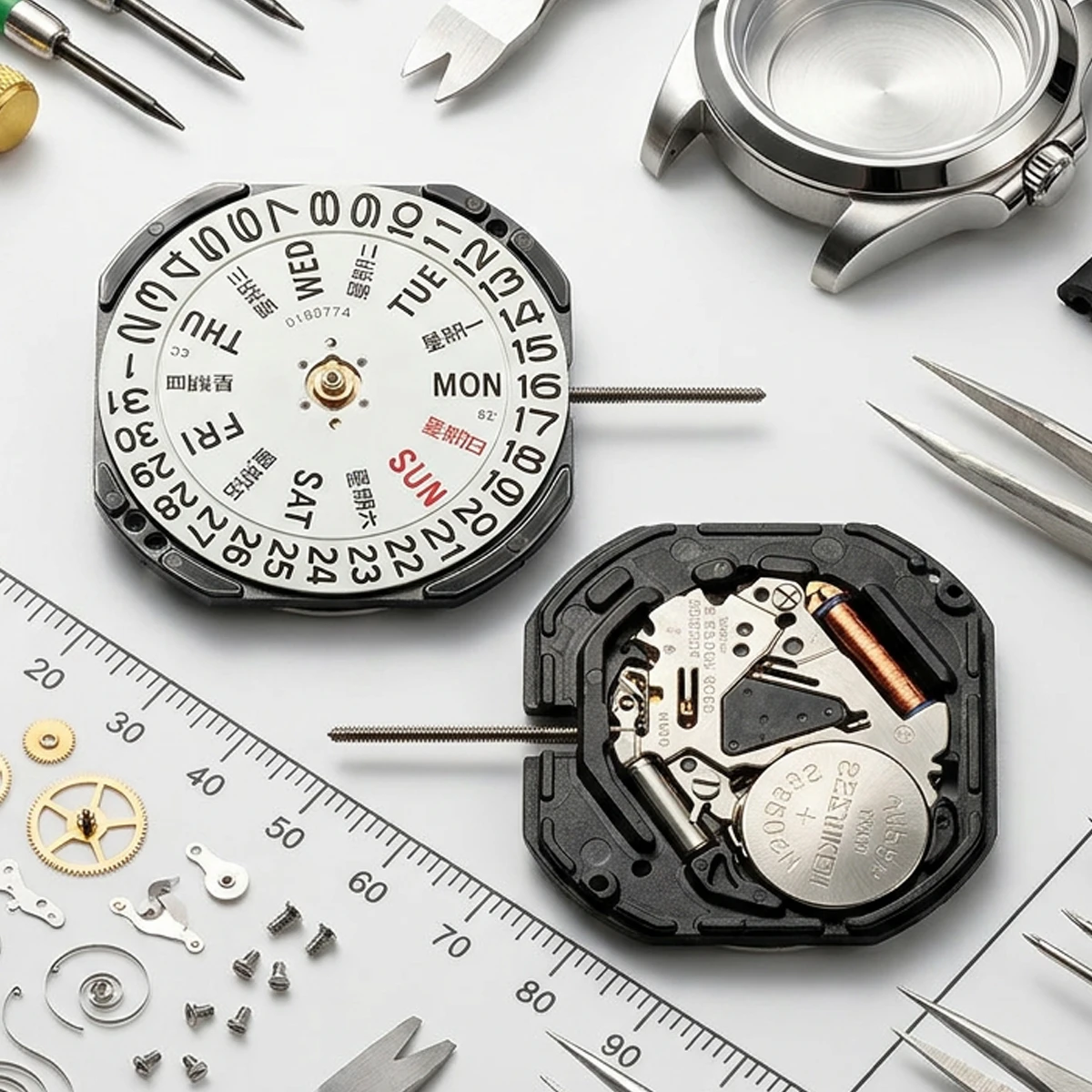 VX43 Movement VX43e Movement Japan Watch Movement VX43e-3 With Day-Date Display Japan Movement China And English view 5